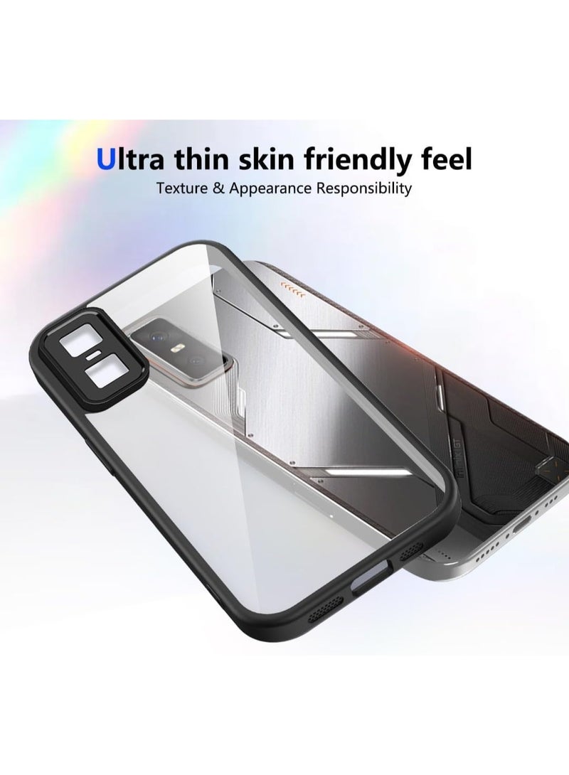 Compatible with Infinix GT 30 Pro 5G Case Transparent, Military-Grade Shockproof Anti-Yellowing, Slim Protective Phone Case Full Bumper Cover With Camera Lens Protective - Black - Image 2